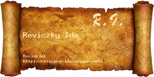 Reviczky Ida névjegykártya